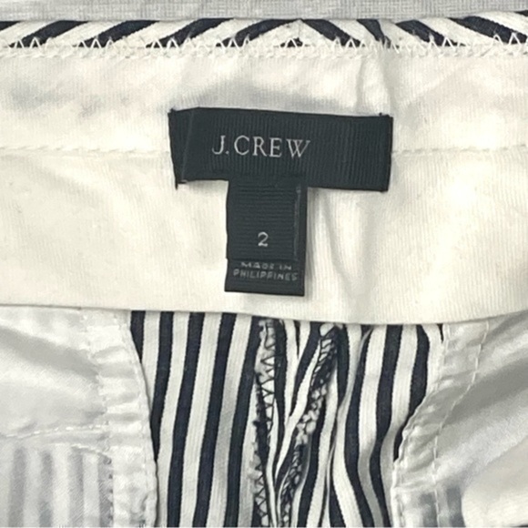 J. Crew Women’s 100% Cotton Seersucker Black/White Stripe Capri Pants (size 2) - Picture 3 of 9